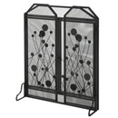 Parascintille con Antine 125x80 cm per Camino a Legna in Metallo  Nero