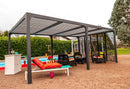 Pergola da Giardino 3,6x6 m in Alluminio con 5 Pannelli Moucharabieh Grigio Antracite 