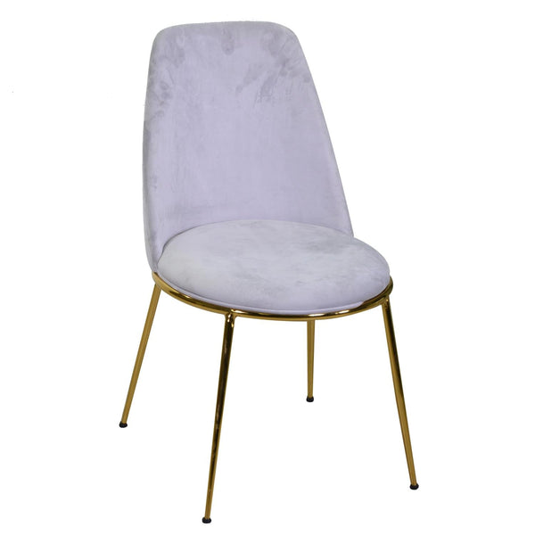 sconto Sedia Kiev 49x56xh44/85 cm in Tessuto Velluto Grigio/Oro