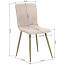 Set 6 Sedie per Sala da Pranzo Beige con Gambe Acciaio Dorato Seduta Ergonomica