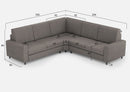 Divano Angolare 5 Posti 226x226x85 cm Sakar in Tessuto Grigio