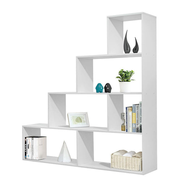 sconto Libreria a scala 145x145x29 cm in legno bianco opaco