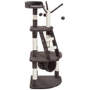 Albero Tiragraffi per Gatti a 3 Livelli con Piattaforme Scale Crema marrone 48x48x121 cm 