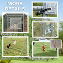 Recinto per Galline da 6 mq 300x200x195 cm per 6-8 Animali con Tetto Impermeabile Mangiatoia e Posatoio Argento  
