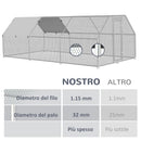 Pollaio Gabbia per Galline da Esterno 280x570x195 cm in Metallo 