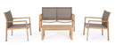 Set Tavolo e 3 Sedie da Giardino in Alluminio Kallen Naturale