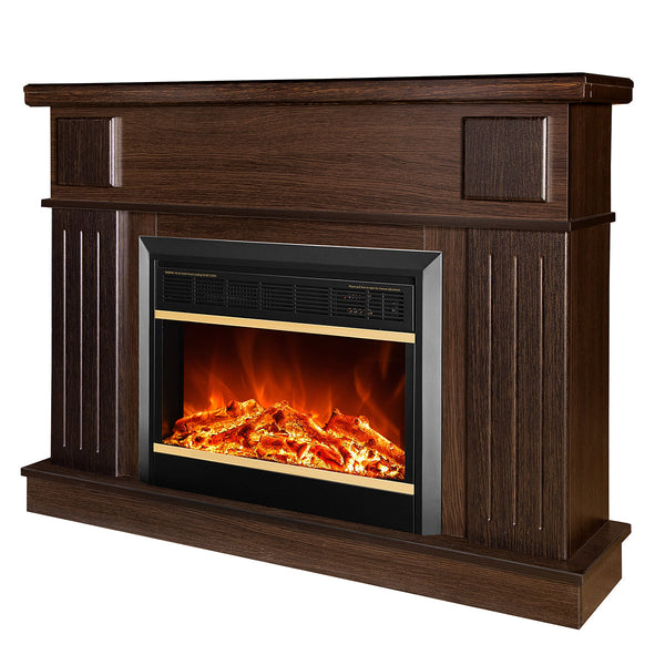 prezzo Camino Elettrico da Pavimento 95x120x30 cm Effetto Fiamma 1500W Olimpia & Mars Wenge