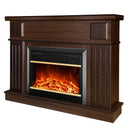 Camino Elettrico da Pavimento 95x120x30 cm Effetto Fiamma 1500W Olimpia & Mars Wenge