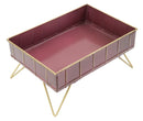 Svuota Tasche Glam Bordeaux 32x21,5x15,5 cm in Ferro Bordeaux e Oro
