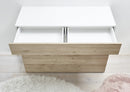 Credenza Mobile Soggiorno 1 Anta 2 Vani 111x42x82 cm TFT Akira Bianco e Cemento