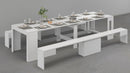 Set 2 Panche Allungabili 66/290x25x45 cm Pratika Singola A e B Bianco Lucido  