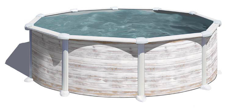 Piscina Rotonda Fuori Terra Ø350xh132 cm in Acciaio e PVC Gre Groenlandia