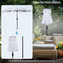 Ombrellone da Giardino Doppio 285x147x227 cm  in Acciaio e Poliestere Bianco