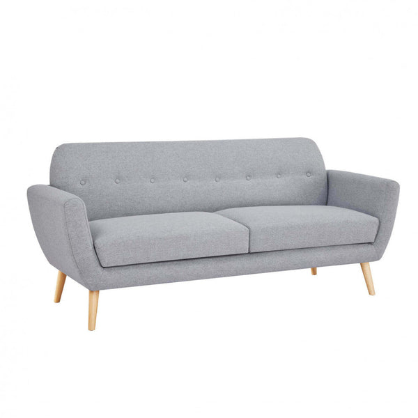 Burton 3-Sitzer-Sofa 193 x 79 x 86 h cm in hellgrauem Stoff sconto