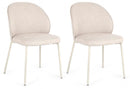 Set 2 Sedie 54x60x83 cm Wendy in Tessuto Beige e Beige