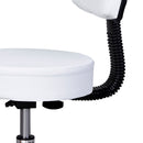 Sgabello per Parrucchieri con Schienale in Similpelle  Bianco