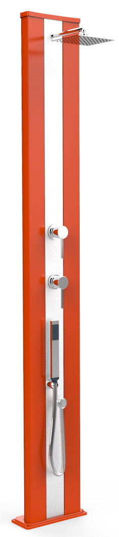 online Doccia Solare da Esterno Giardino 40L Miscelatore e Doccetta Mobile Arkema Dada S Fascia Inox Arancione