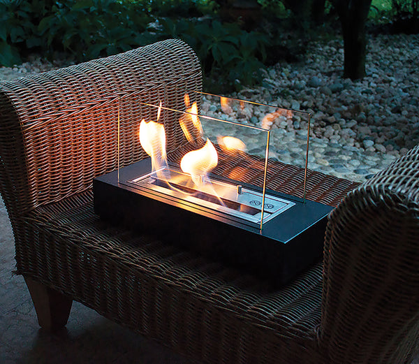 acquista Camino a Bioetanolo da Tavolo 40x16,5x24 cm 1500W 1L Cremona Nero