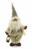 Pupazzo Babbo Natale in Tessuto Abito Bianco H60 cm Soriani