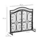 Parascintille con Antine 88x30x89 cm in Metallo Nero