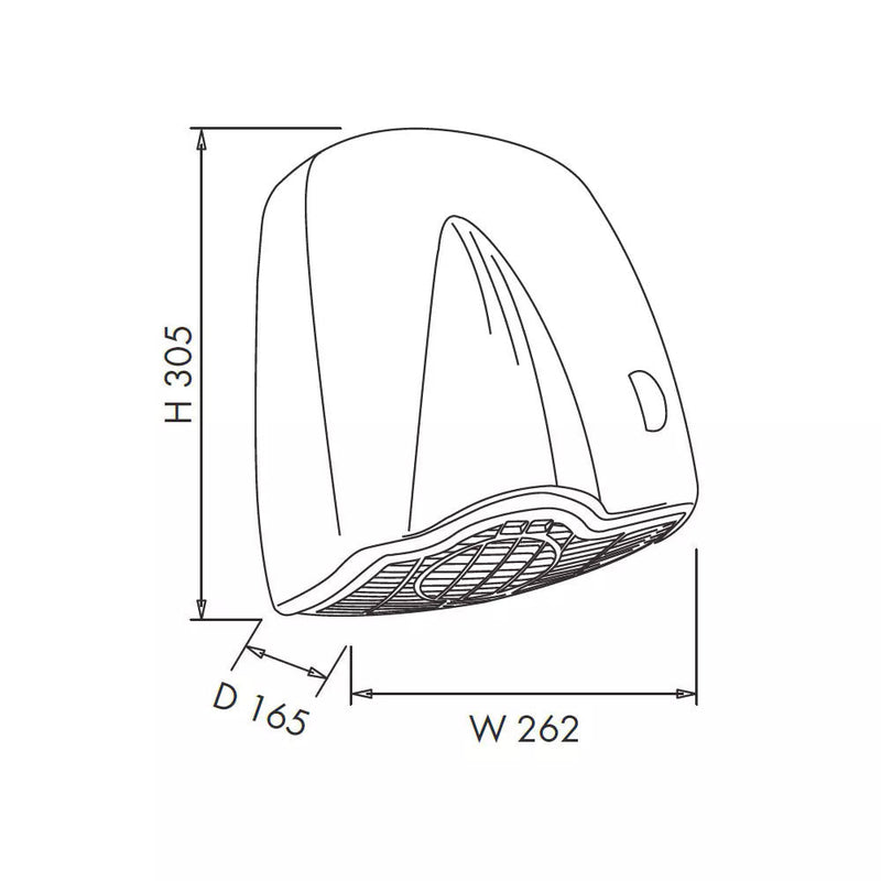 Asciugamani Elettrico con Fotocellula 1850W Vama U-Nik LF ABS Grigio Cromato