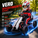 Go Kart Elettrico per Bambini 3-8 Anni 12V 3-5 km/h con Cintura di Sicurezza Capacità 30 kg Bianco      