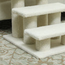Scala per Cani e Gatti 45x35x34 cm a 3 Gradini con Rivestimento in Peluche Beige      
