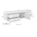 Mobile Tv 1 Anta e 4 Cassetti 170x40x35 cm Metis 1A 4C Bianco Lucido  