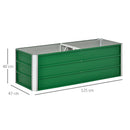 Fioriera da Giardino Senza Fondo con 2 Aree di Coltivazione 125x47x40 cm in Acciaio Verde