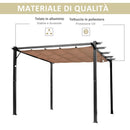Pergola da Giardino 3X4m in Alluminio con Telo Scorrevole Nera e Beige