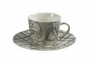 Set 6 Tazzine Caffè con Piattino 90 ml in Porcellana Villa d'Este Home Tivoli Etoile