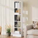 Libreria Moderna Salvaspazio 45x21x170 cm a 5 Ripiani in Legno Bianco e Nero      