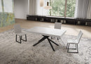Tavolo Allungabile 160-244x80x74 cm Niket Bianco Frassino Gambe Antracite