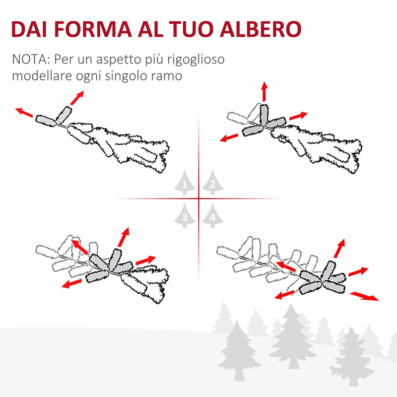 Albero di Natale Artificiale 150 cm in Fibra Ottica Foltissimo con 180 LED 