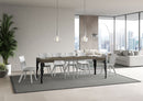 Tavolo Allungabile 90-246x90x77 cm Paxon Tortora Telaio Antracite 