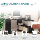 Scrivania da Ufficio Angolare per Computer con Scaffali in Legno Nero 120x106x75 cm 