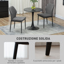 Set 2 Sedie da Pranzo Imbottite Schienale Ergonomico in Velluto Grigio   