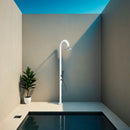Doccia da Giardino in Alluminio Soffione I-switch Quadrato con Termometro LCD Sined Luna Alu D Bianco 