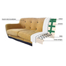 Divano 2 Posti 130x80x68 cm in Tessuto Ocra