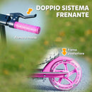 Monopattino per Bambini 3-8 Anni con Ruote Luminose Impugnatura Regolabile e Freno Posteriore Rosa      
