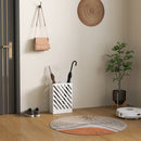 Portaombrelli di Design 28x14x41 cm con Vaschetta Raccogli Gocce e 4 Ganci in Metallo Bianco   
