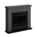 Camino Elettrico da Pavimento 99x88,3x25 cm Effetto Fiamma 1500W Sined Asciano Grigio
