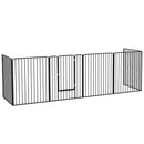 Recinto per Cani Grandi a 6 Pannelli Modulabili 164x83x100 cm in Acciaio Nero