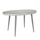 Tavolino da Giardino in Polyrattan Ovale 128x73x76cm Adila Bianco Crema