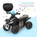 Mini Quad per Bambini 18-36 Mesi a Spinta Manuale con Musiche Integrate e Ampia Impugnatura in PP e Metallo Nero      