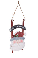 Slittino con Faccia di Babbo Natale H45 cm in Legno