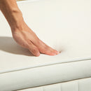 Panca Contenitore Ovale 108x44x43,5 cm con Coperchio Sollevabile in Tessuto Vellutato Crema  