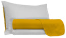 Set Lenzuola Sopra Sotto e Federe Doubleface Senape\/Grigio Chiaro Varie Misure