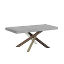 Tavolo Allungabile 130-390x90x77 cm Volantis Premium Cemento Telaio 4C 