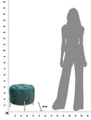 Puff Diamond Glam Verde Ø45x40 cm in Ferro e MDF e Spugna e Poliestere Verde e Oro